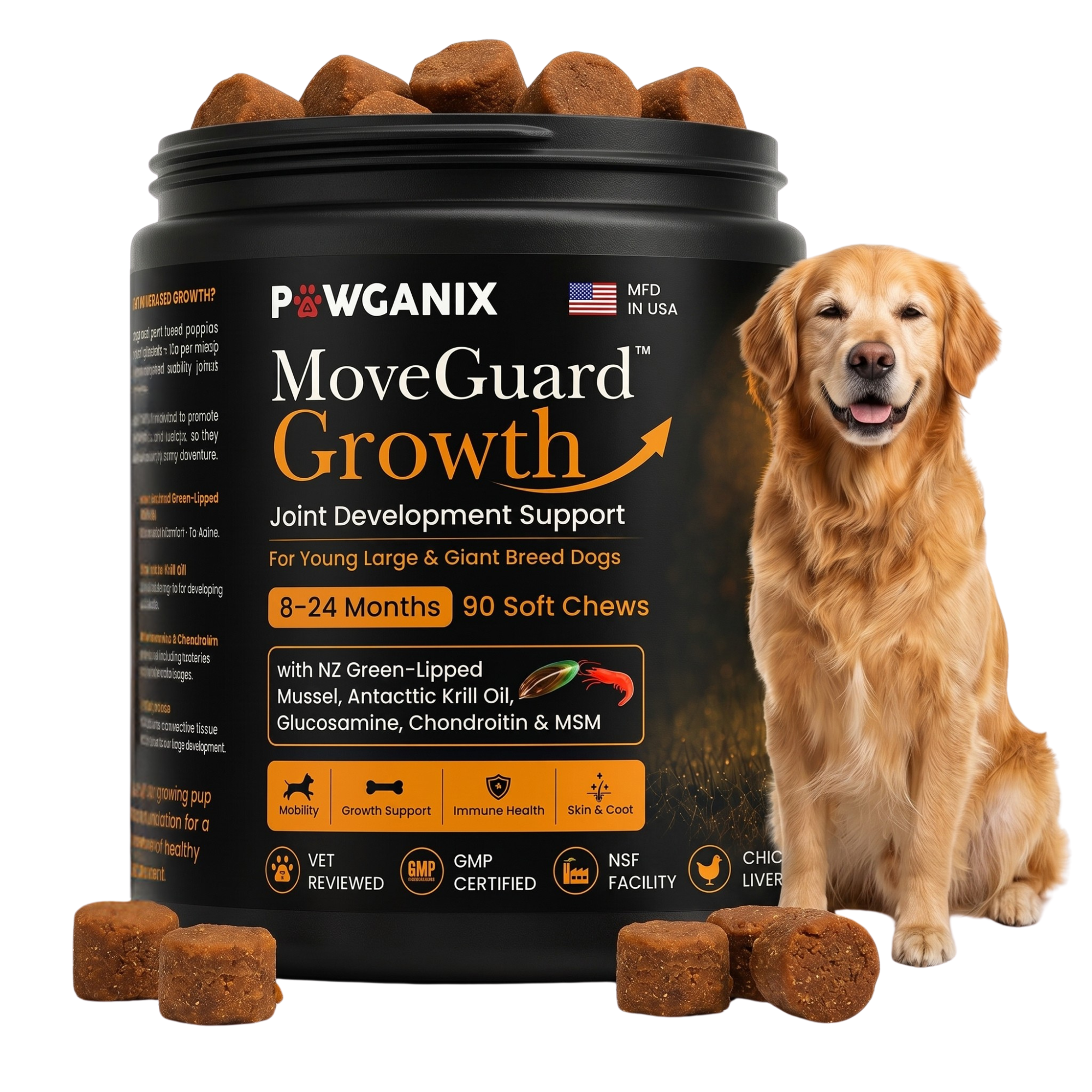 Joint Supplement for Large Breed Puppies – MoveGuard Growth | Pawganix