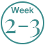 Calendar week indicator showing weeks 2 and 3.