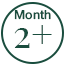 Number 2 with a plus sign on a white background