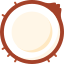 Red circular gasket on a white background