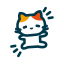 Animated cat character with a happy expression