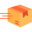 3D orange cube with a red light effect on a white background