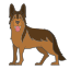 Illustration of a German Shepherd dog on a white background