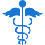Medical symbol with a blue and white color scheme