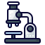 Illustration of a microscope on a white background
