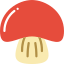 Red mushroom icon on a white background