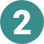 Digital representation of the number '2' on a green background
