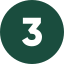 Number 3 in green color on a white background