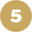 Gold number 5 on a white background