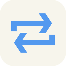 Two blue arrows pointing in opposite directions on a white background