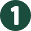 Green traffic signal with a number '1' on a white background