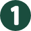 Black number '1' on a white background