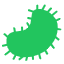 Green gear icon on a white background