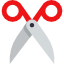 Pair of red-handled scissors on a white background
