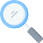 Magnifying glass icon with a blue background