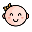 Simple cartoon face with a neutral expression