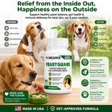 Before and after dog skin results with YeastGuard key ingredients