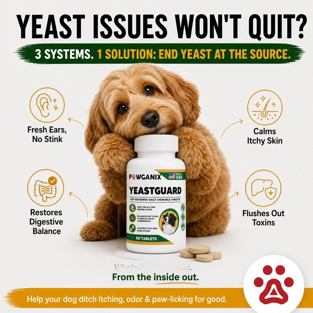 Yeast issues won't quit: fresh ears, calm skin, digestive balance
