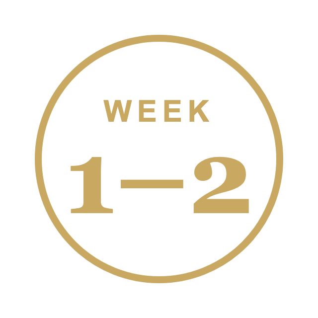 Week 1-2 timeline badge