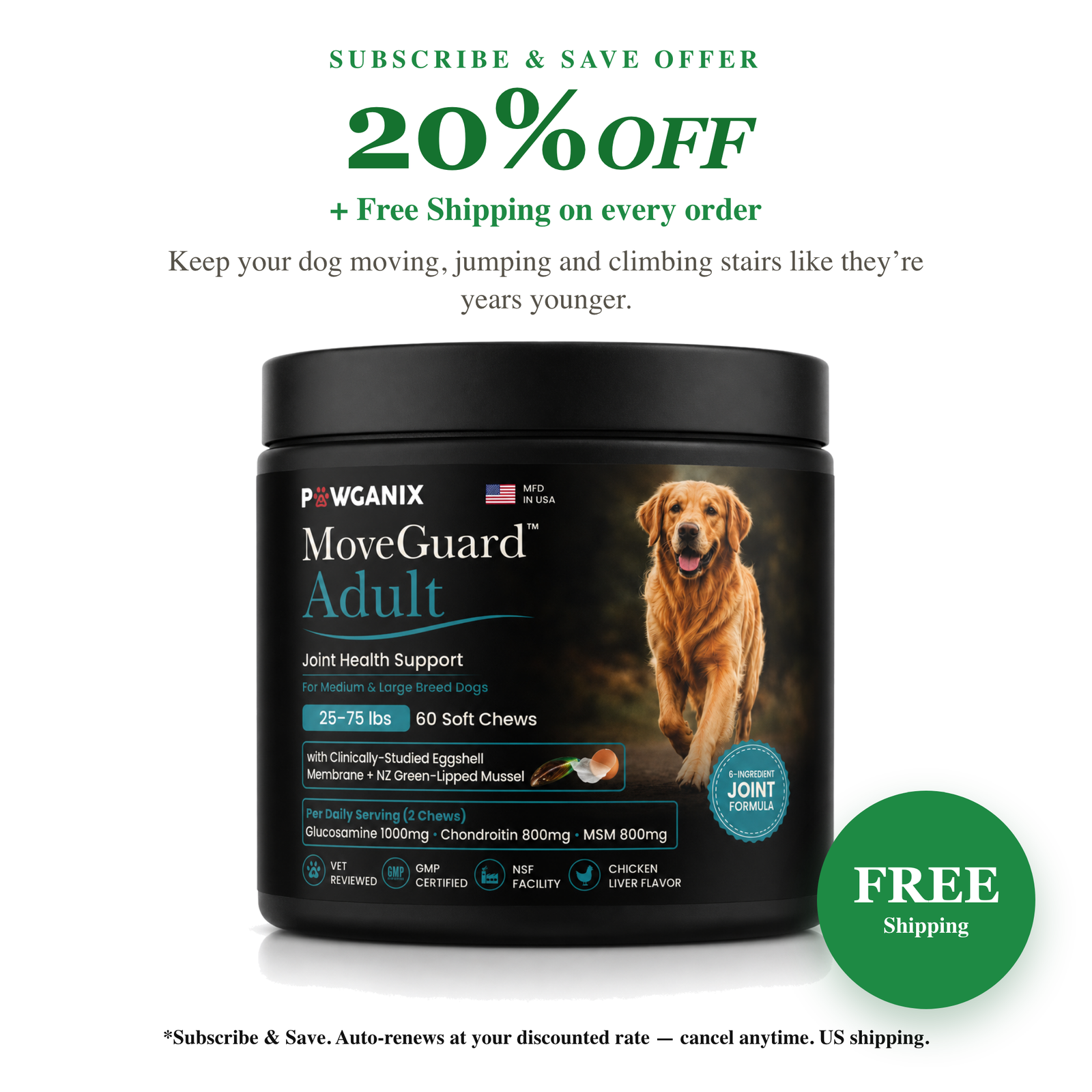 MoveGuard Adult — Subscribe & Save 20% off offer, plus free shipping