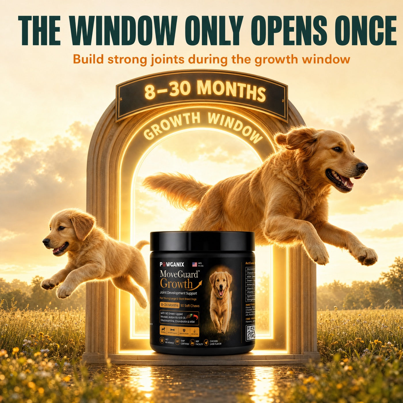 MoveGuard Growth window: 8 to 30 months, the window only opens once