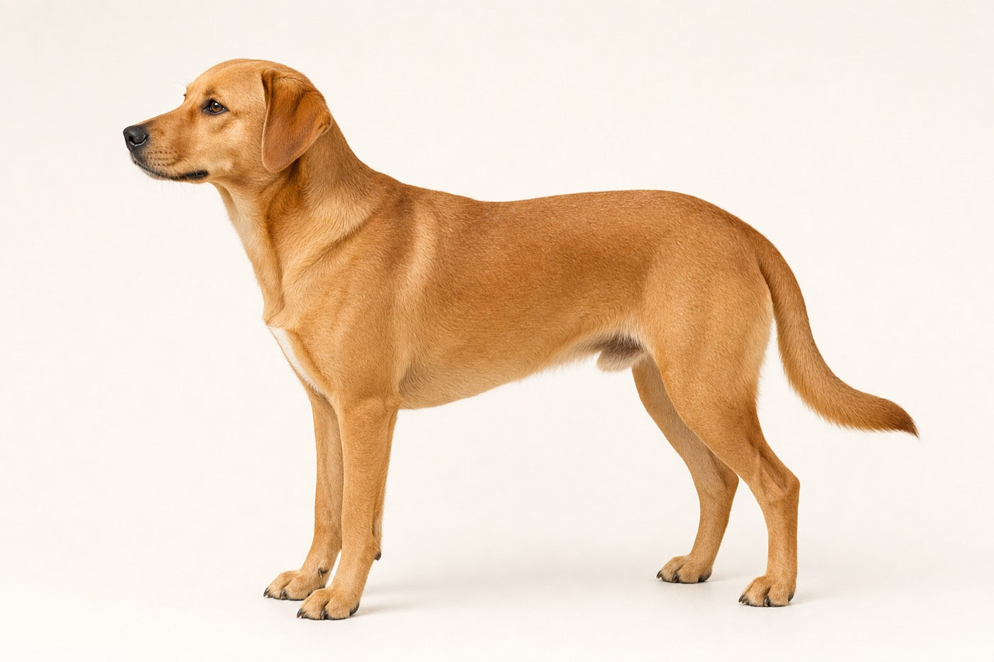 Friendly dog shown in side profile — tap a body zone to reveal the actives that support it