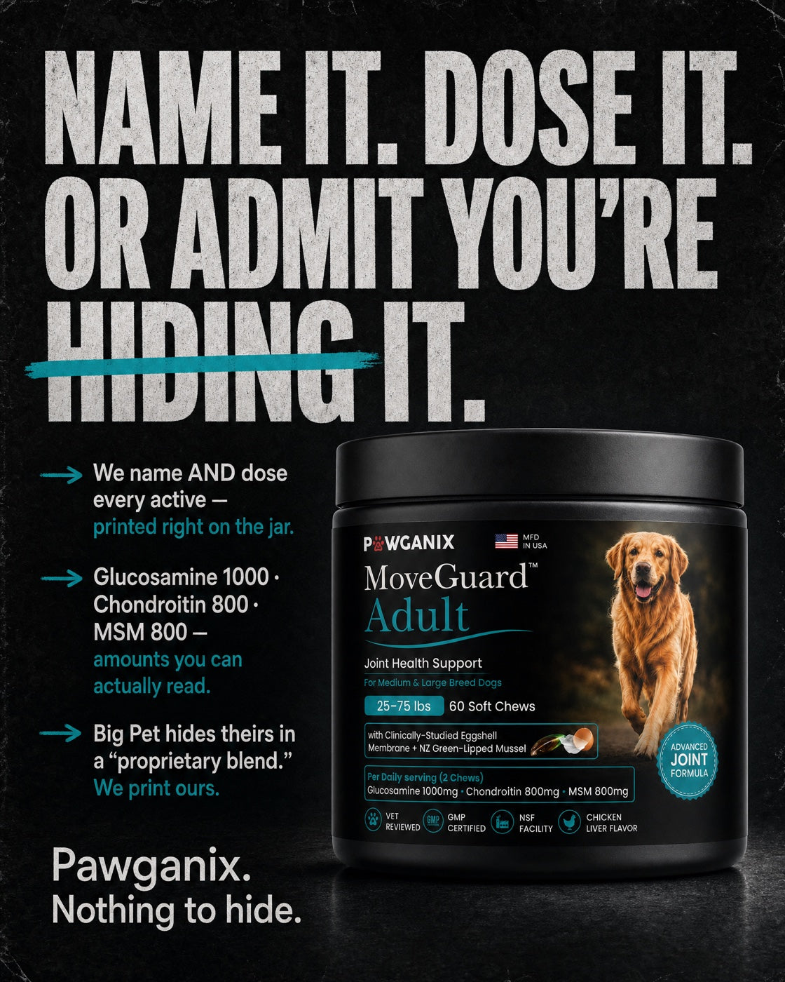 MoveGuard Adult joint-health support for medium & large adult dogs