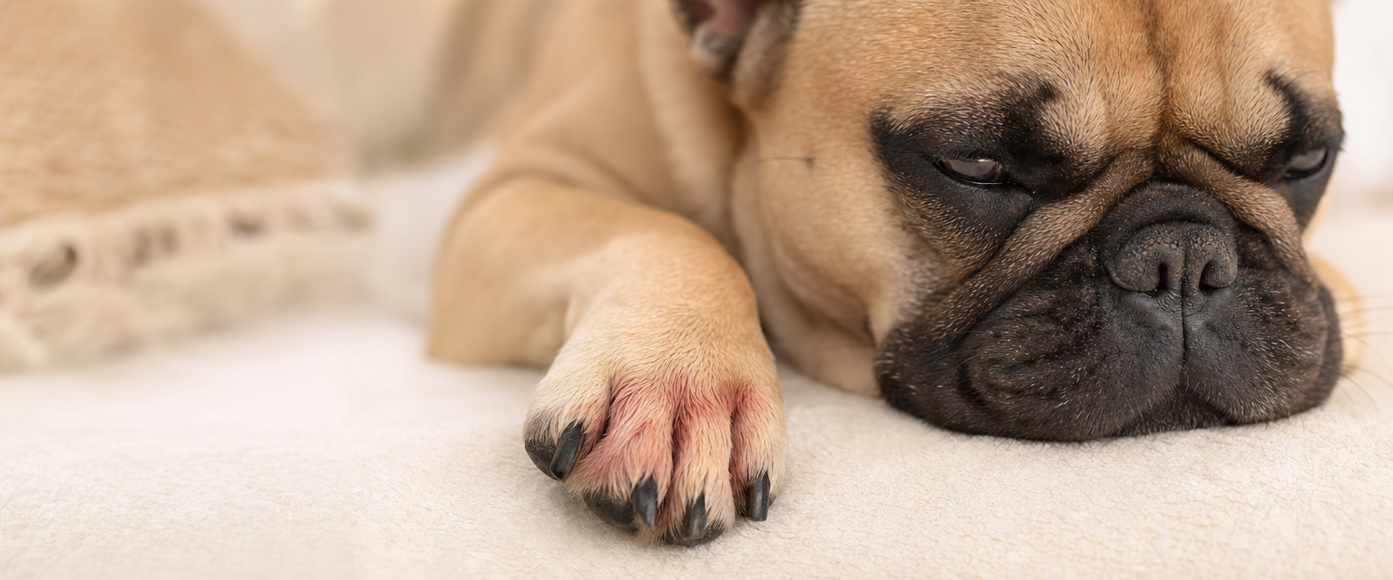 Dog with itchy paws